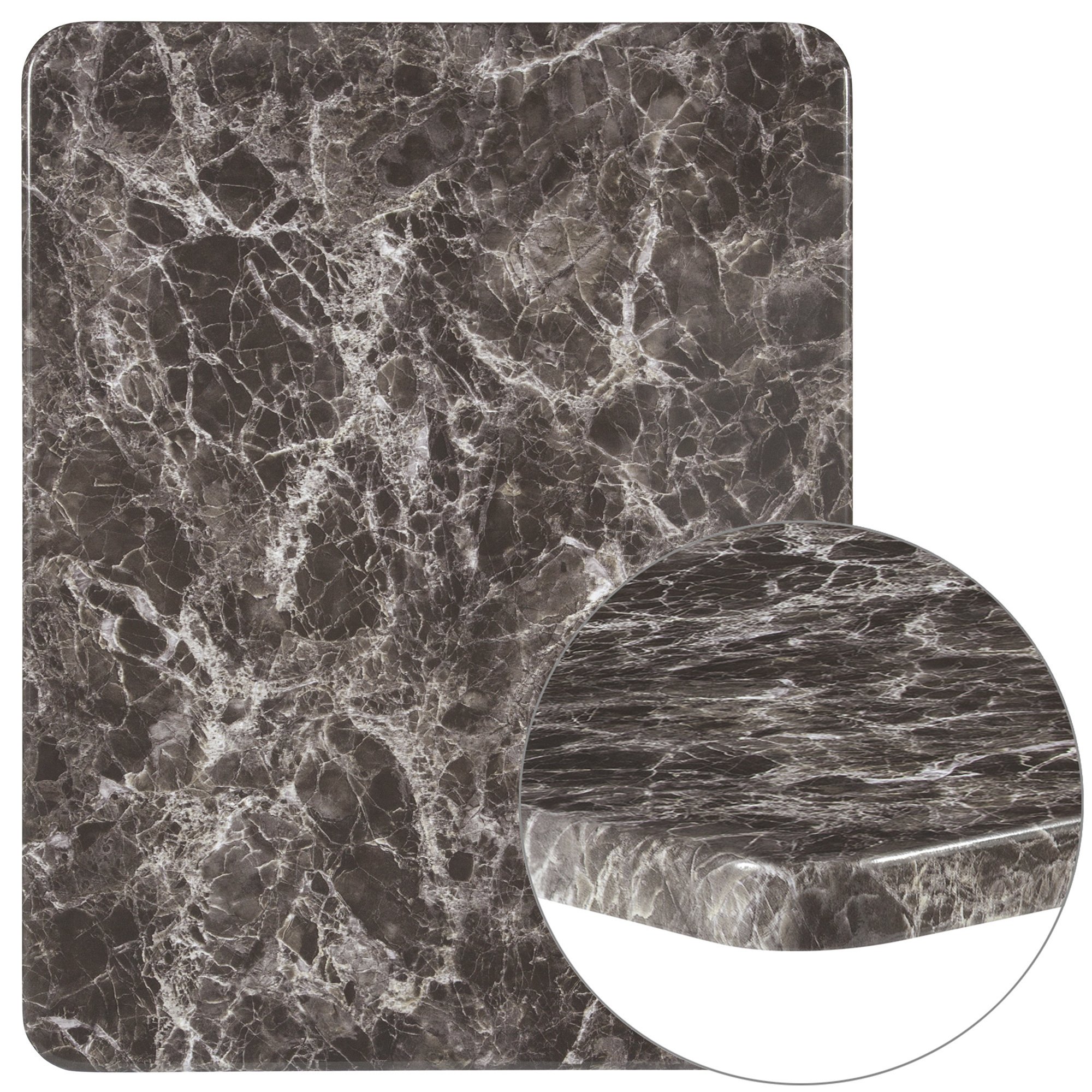 Flash Furniture Rectangular Tabletop with Laminate — Gray Marble Finish